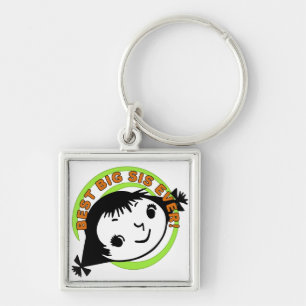 Porte-clés Meilleure grande soeur jamais rétro