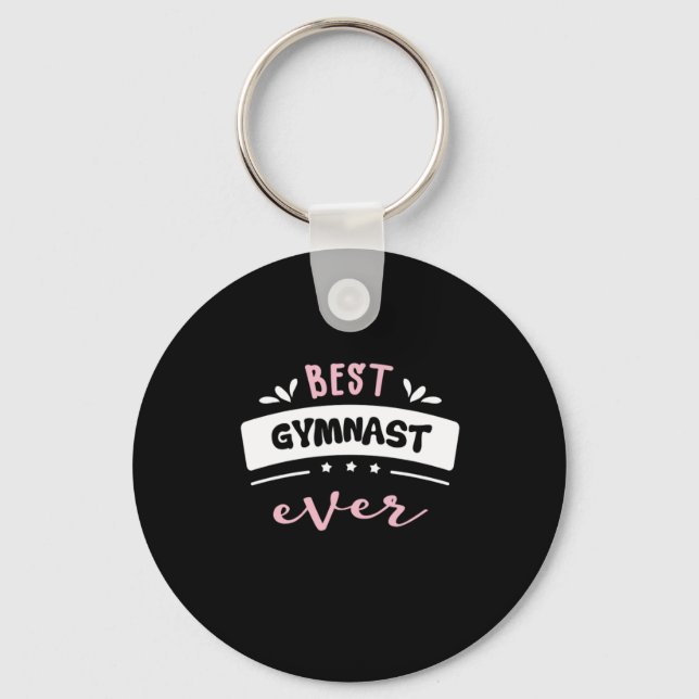 Porte-clés Meilleure idée cadeau Gymnaste Ever (Recto)