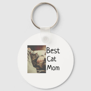 Porte-clés Meilleure maman chat papa ajouter chat photo nom c