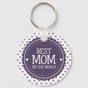 Porte-clés Meilleure maman dans le monde Coeurs et Cercle vio