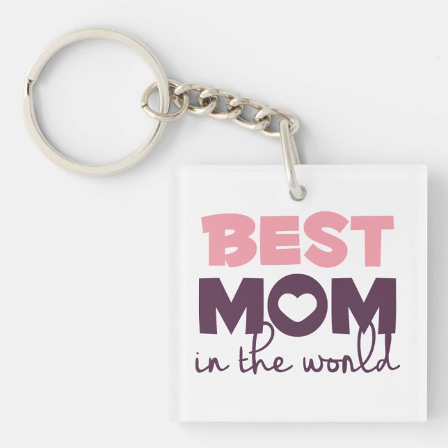 Porte-clés Meilleure maman dans le monde Porte - clé de la fê (Devant)