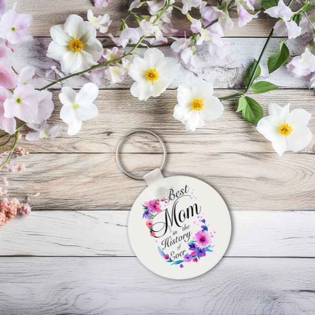 Porte-clés Meilleure maman dans l'histoire d'Ever (Best Mom in the History of Ever Keychain)