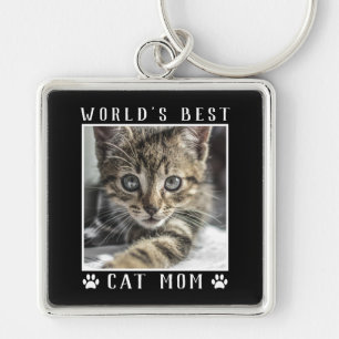 Porte-clés Meilleure Maman de Chat au Monde Empreintes de Pat