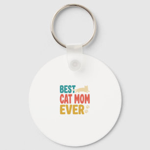 Porte-clés Meilleure Maman de Chat Vintage Design de Amateur 
