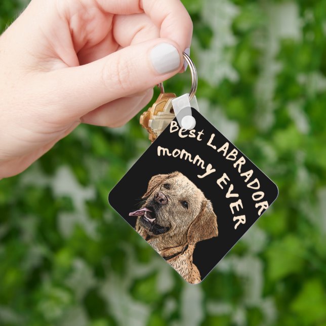 Porte-clés Meilleure maman du Labrador (main)