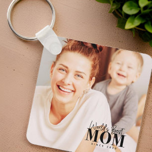 Porte-clés Meilleure maman du monde depuis 20XX Photo moderne