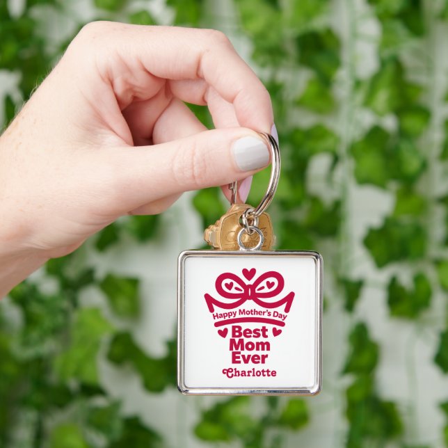 Porte-clés Meilleure Maman Ever – Conception de Cadeau de Fêt (main)