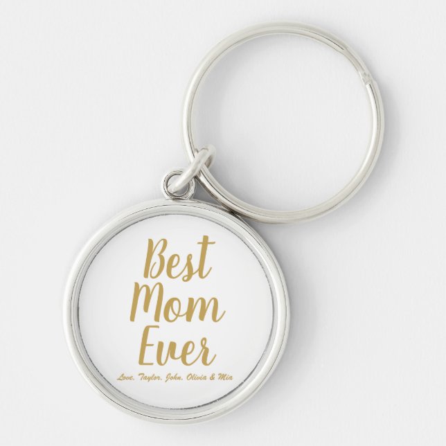 Porte-clés Meilleure maman Ever or personnalisé script person (Devant)