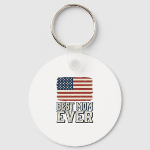 Porte-clés Meilleure Maman Ever Vintage American Flag Concept