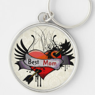 Porte-clés Meilleure maman Grunge Heart Keychain