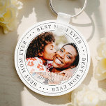 Porte-clés Meilleure maman jamais classique photo simple<br><div class="desc">Ce design simple et classique est composé de typographie serif et d'ajouter une photo personnalisée.</div>