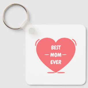 Porte-clés meilleure maman jamais mignon rose éditable