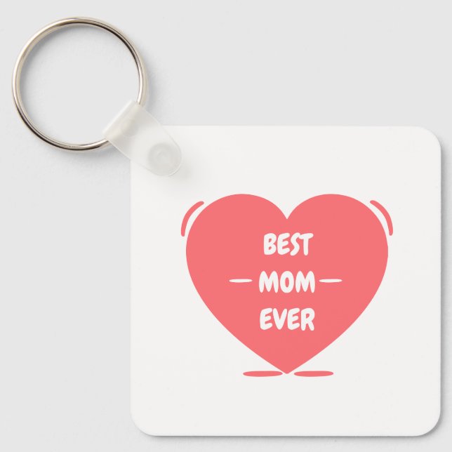 Porte-clés meilleure maman jamais mignon rose éditable (Recto)