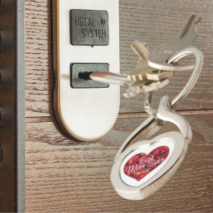 Porte-clés Meilleure maman Jamais Rouge Roses Coeur Fête des