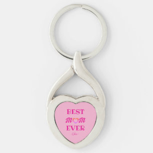 Porte-clés Meilleure maman Jamais simple Coeur rose Mère's Da