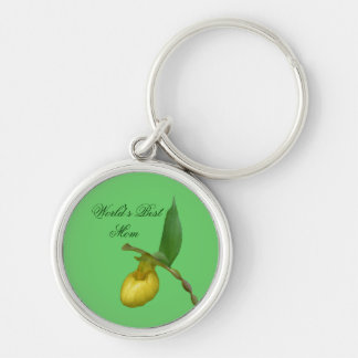 Porte-clés Meilleure maman Jaune Lady Slipper Flower Porte -