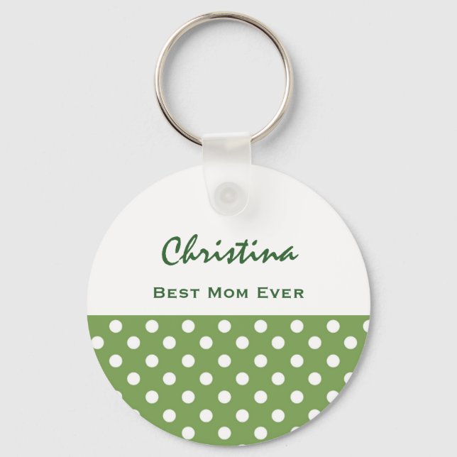 Porte-clés Meilleure Maman Jour Festive Pois cadeau article (Recto)