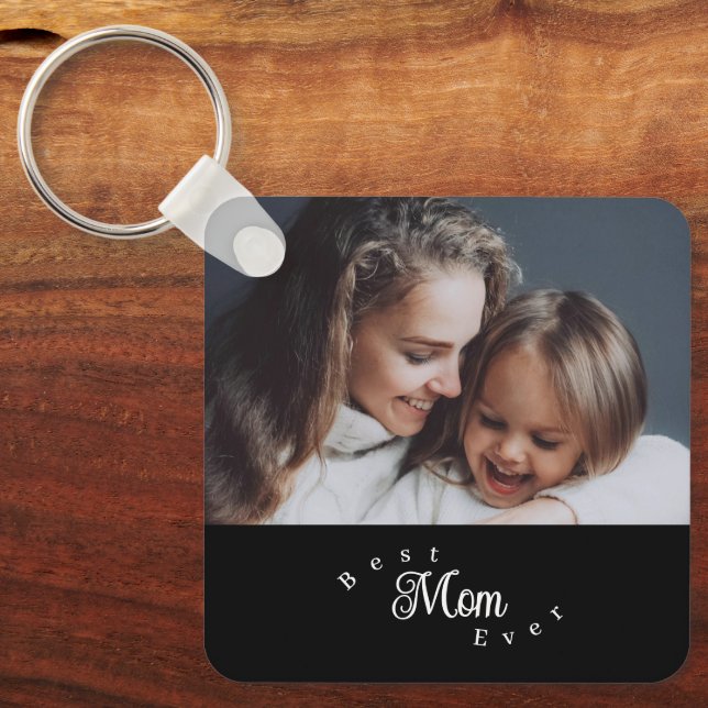 Porte-clés Meilleure Maman Moderne Simple (Recto)