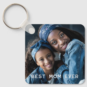Porte-clés Meilleure Maman Personnalisée Deux Photos