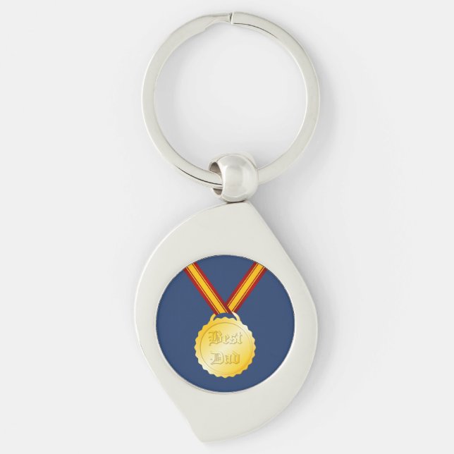Porte-clés Meilleure Médaille de Papa Fête des Pères (Devant)
