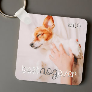Porte-clés Meilleure photo de chien moderne ludique simple et