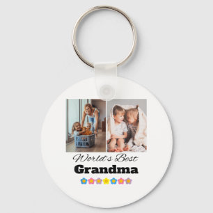 Porte-clés Meilleure photo grand-mère personnalisée - Personn