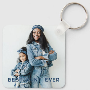Porte-clés Meilleure Tante Jamais Deux Photos Personnalisées