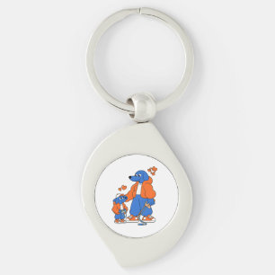 Porte-clés Meilleurs amis : Duo de Blue Dog père et fils ( Or