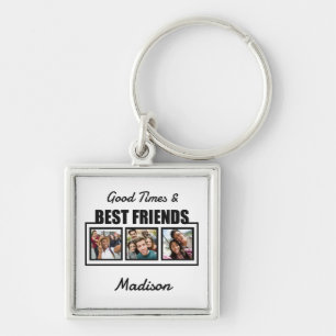 Porte-clés Meilleurs amis nom, photos et couleur personnalisé