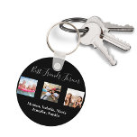 Porte-clés Meilleurs amis pour toujours BFF noms de photo per<br><div class="desc">Un cadeau pour votre(vos) meilleur(s) ami(s) pour les anniversaires,  Noël ou un événement spécial. Texte blanc : Best Friends Forever,  écrit avec un script de style à la main tendance. Personnalisez et utilisez vos propres photos et noms.</div>