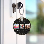 Porte-clés Meilleurs amis pour toujours BFF photo noir or par<br><div class="desc">Un cadeau pour votre(vos) meilleur(s) ami(s) pour les anniversaires, Noël ou un événement spécial. Texte : Best Friends Forever, écrit avec un script de style à la main tendance. Personnalisez et utilisez vos propres photos et noms. Arrière - plan noir, décoré avec de la poussière de parties scintillant en faux...</div>