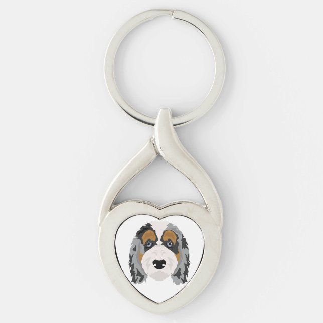 Porte-clés mélange de chien Aussiedoodle (Devant)