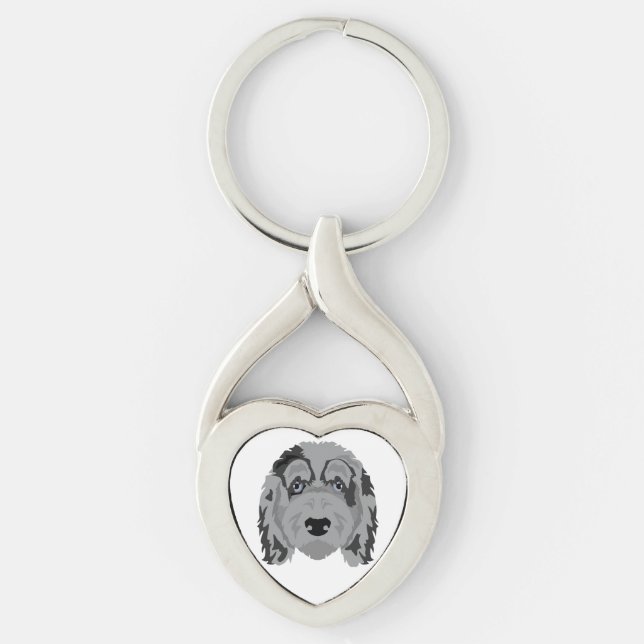 Porte-clés mélange de chien Aussiedoodle (Devant)