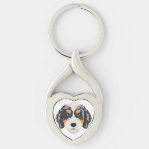 Porte-clés mélange de chien Bernedoodle
