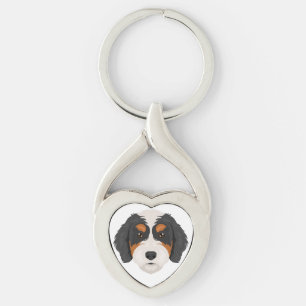 Porte-clés mélange de chien Bernedoodle