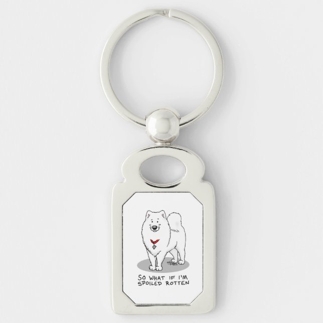 Porte-clés Mélange Dog Samoyé Dog Mignonne Attitude drôle (Devant)