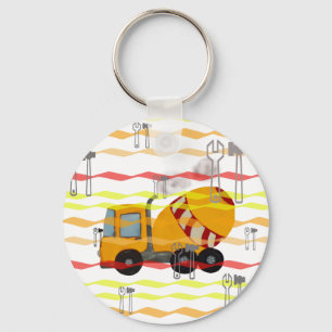 Porte-clés Mélangeur concret jaune et rouge
