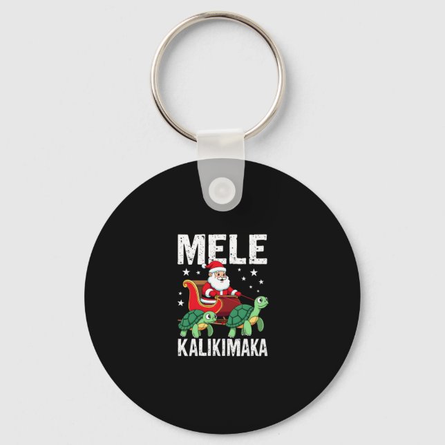 Porte-clés Mele Kalikimaka Christmas Shirt � Santa Sleigh Sea (Recto)