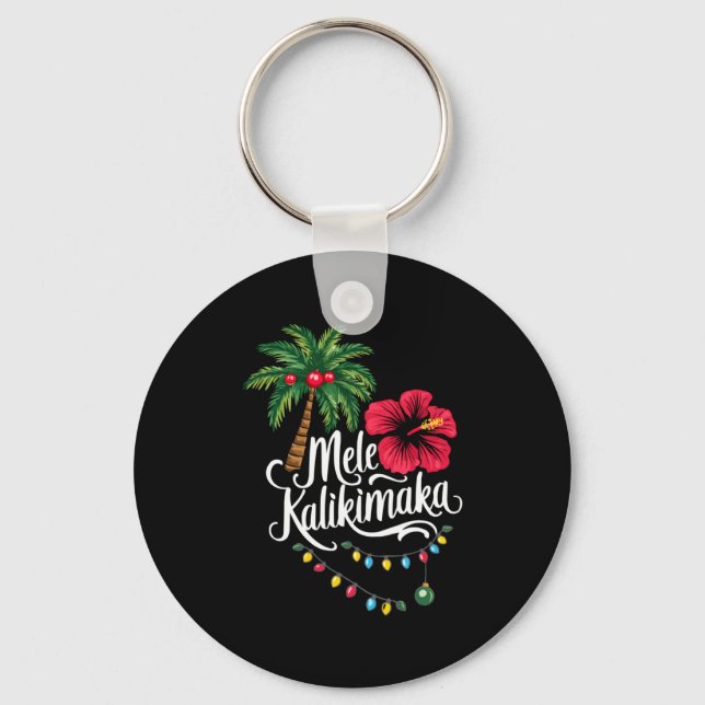 Porte-clés Mele Kalikimaka Hawaii Santa Hawaiian Merry Christ (Recto)