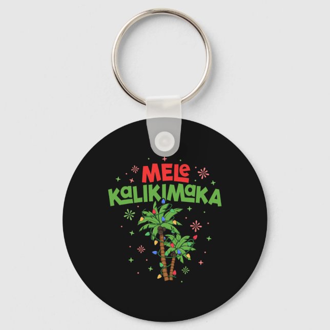 Porte-clés Mele Kalikimaka Hawaiian Christmas Palm Tree Light (Recto)
