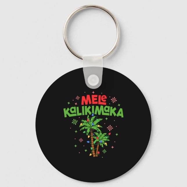 Porte-clés Mele Kalikimaka Hawaiian Christmas Palm Tree Light (Recto)