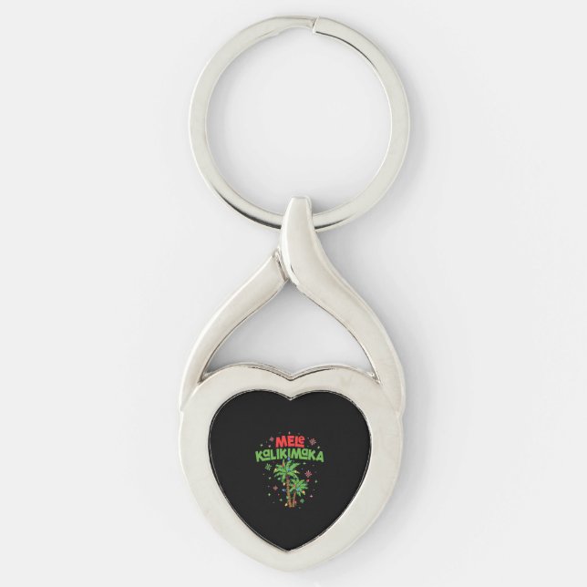 Porte-clés Mele Kalikimaka Hawaiian Christmas Palm Tree Light (Devant)