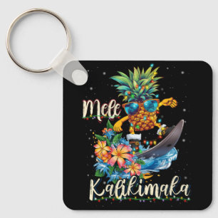 Porte-clés Mele Kalikimaka Hawaiian Pineapping Surf Ridding