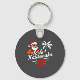 Porte-clés Mele Kalikimaka Noël hawaïen Chapeau de Père Noël