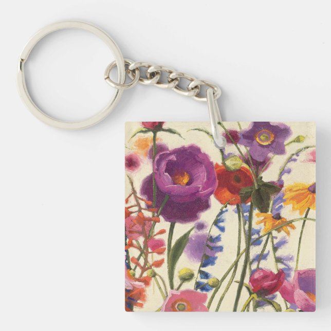 Porte-clés Mélodie pourpre et orange de pavot (Devant)