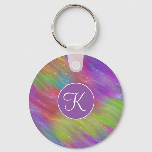 Porte-clés Melted Rainbow Glass Keychain (Recto)