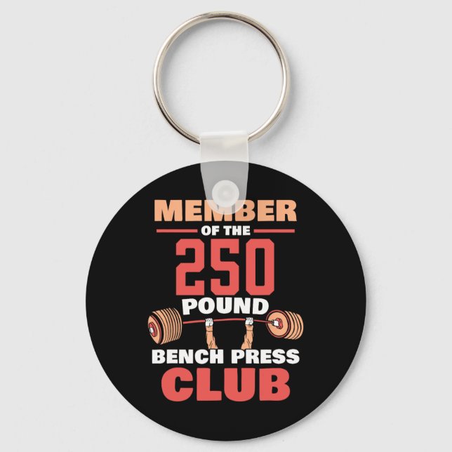 Porte-clés Membre du club de force de développé couché de 250 (Recto)