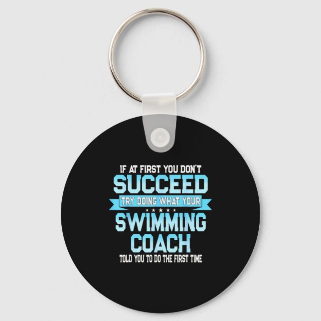 Porte-clés Mème amusant de coach de natation - Citation drôle (Recto)