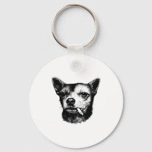 Porte-clés Mème Chihuahua Chien Fumant Cigarette