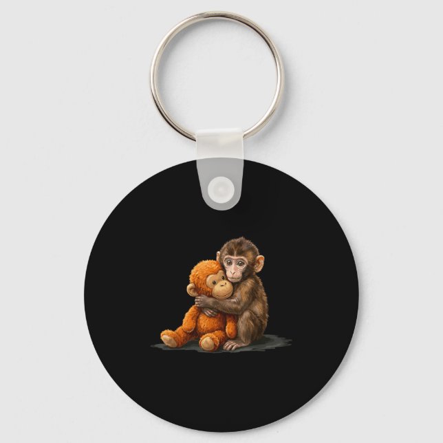 Porte-clés Mème de bébé singe mignon qui frappe  (Recto)
